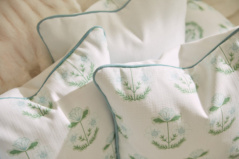 Bee & Florals Collection: Victorian Floral in Blue Pillow