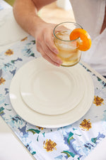 Bee & Florals Collection: Reversible Blossoming Peonies Placemat, Set of 4