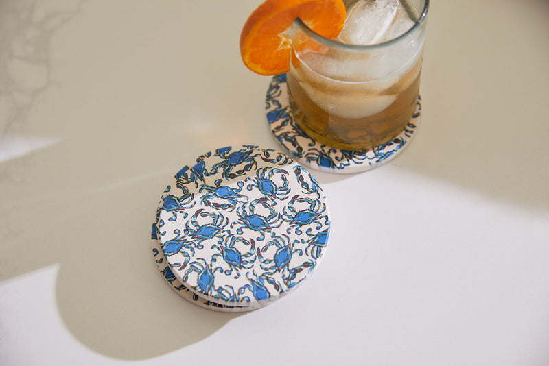 Blue Crab Craze Coaster Set