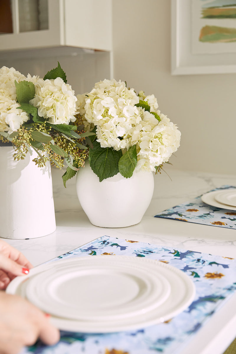 Bee & Florals Collection: Reversible Blossoming Peonies Placemat, Set of 4