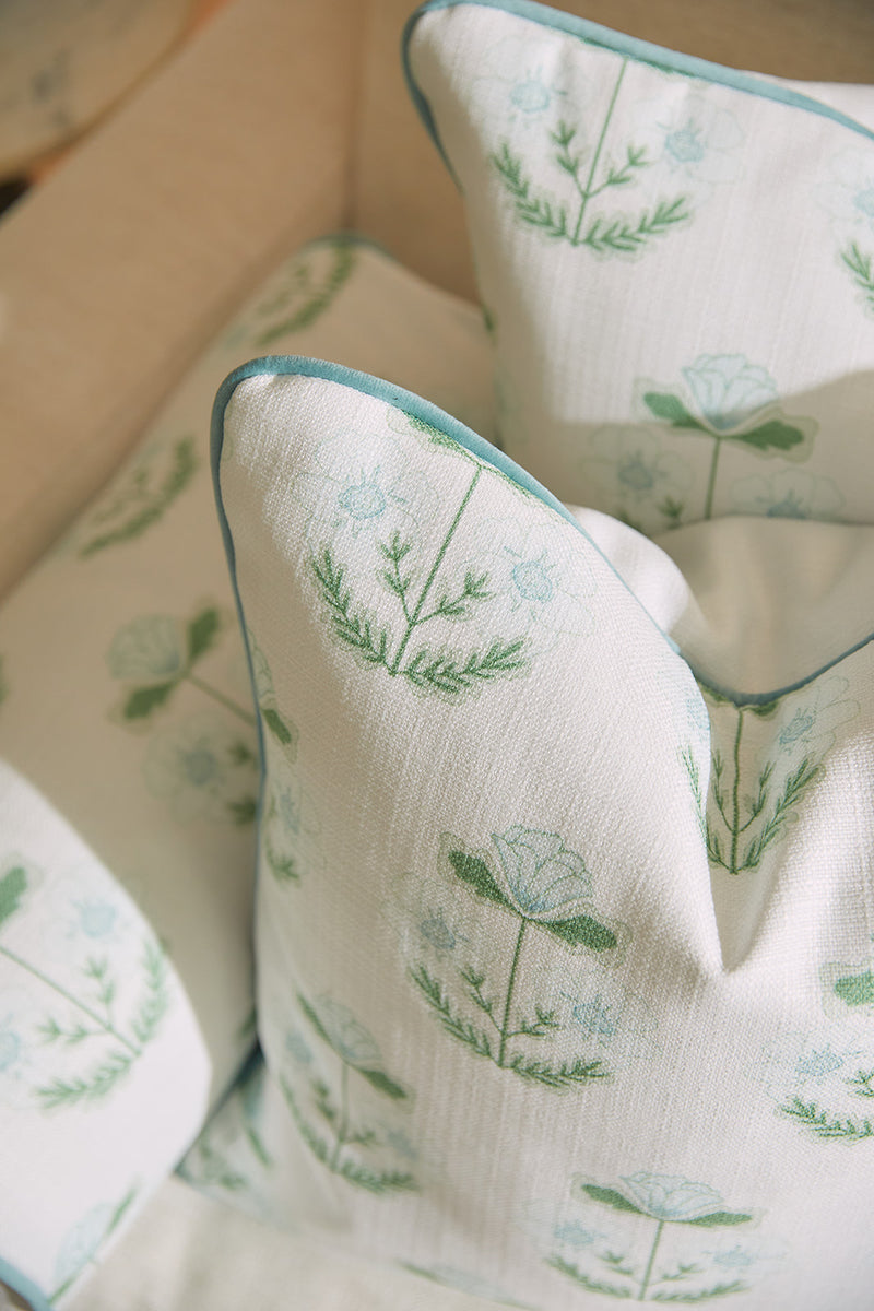 Bee Florals Collection Victorian Floral in Blue Pillow Sewing