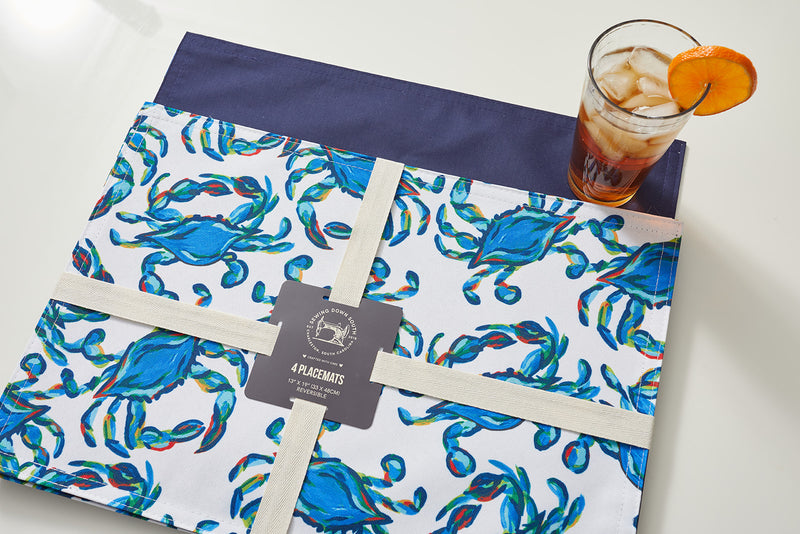 Reversible Crab Craze Placemat, Set of 4