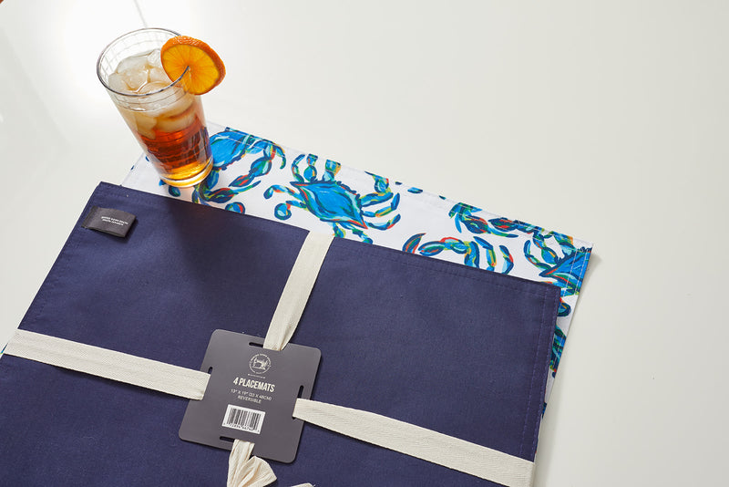 Reversible Crab Craze Placemat, Set of 4