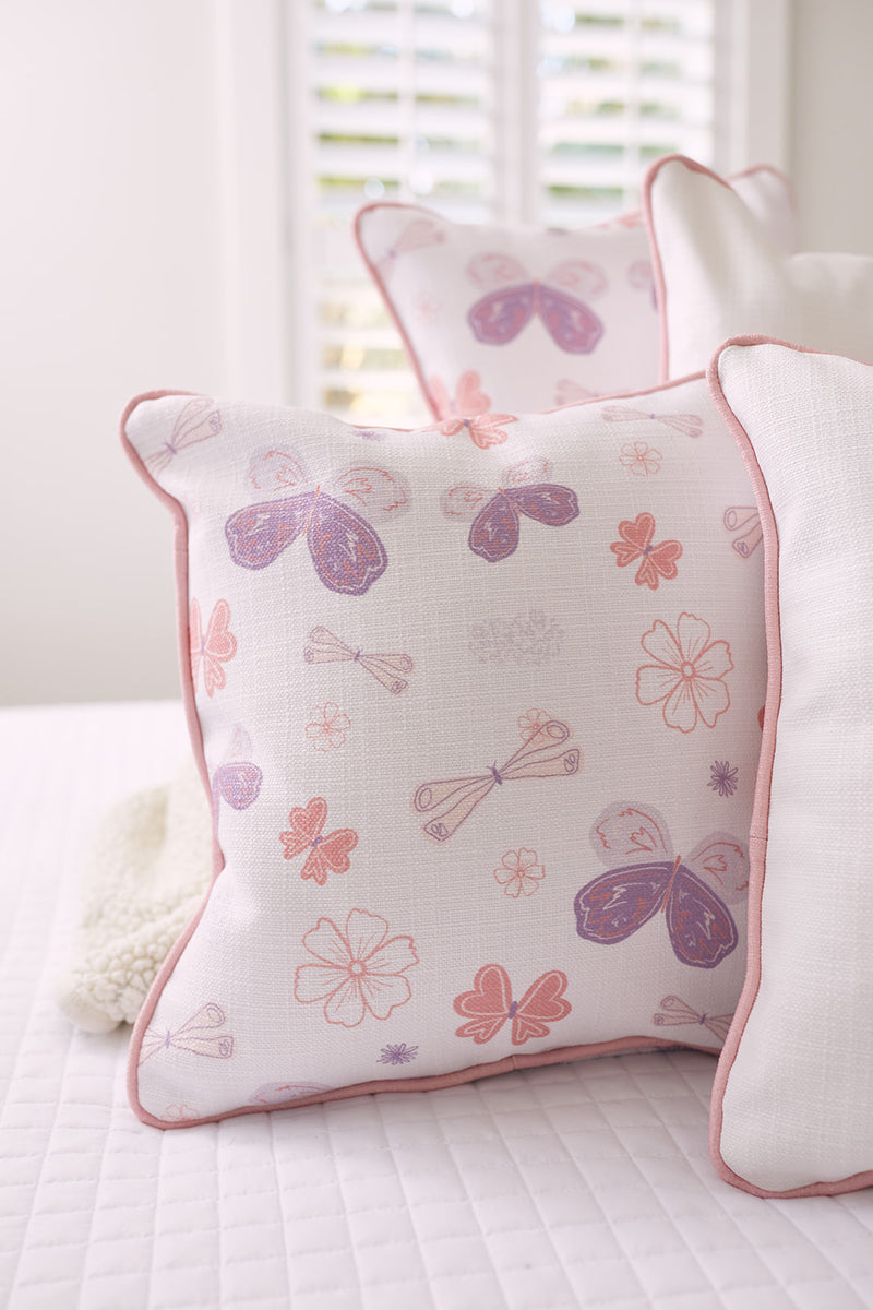 Pink butterfly pillow top