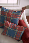 The Velvet Collection: Navy Plaid Lumbar Pillow