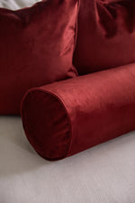 Velvet Collection: Wine Bolster Pillow