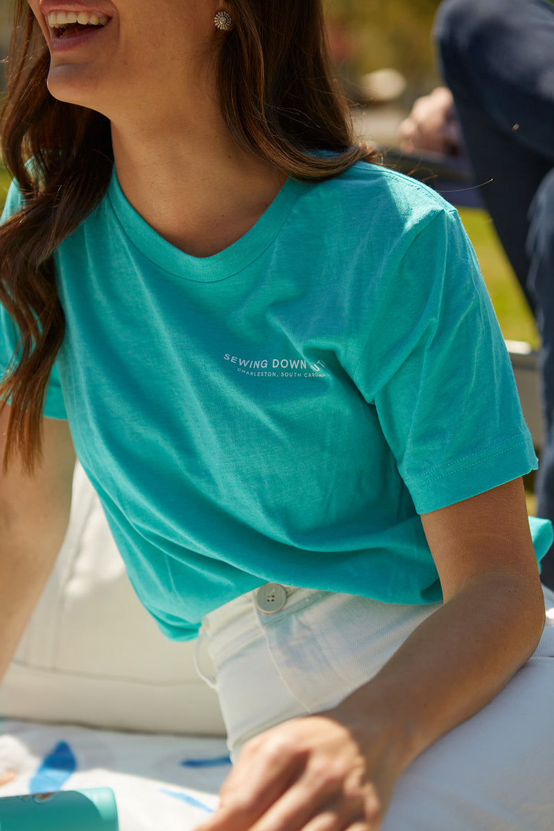 Sewing Down South Logo Tee, Rainbow Row Colors