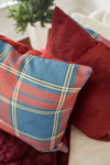 The Velvet Collection: Navy Plaid 19x19 Pillow